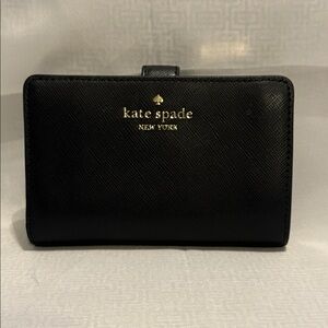 Kate Spade Black Card Holder with Gold Accents
